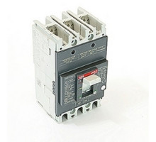 ABB  A1N070TW   3 pole, 70 amps rated at 240V AC and 250V DC, fixed trip point molded case circuit breaker, with a thermal magnetic trip device and 25kA at 240V AC and 10kA at 250V DC interrupt current rating