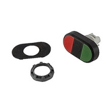 ABB  MPD1-11B   Modular green and red non-illuminated double pushbutton with no markings and 22mm mounting