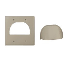 VANCO  120621                 Custom Two-Piece Bulk Cable Wall Plates, Dual & Almond