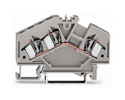 WAGO CORPORATION  281-631   3-conductor Through Terminal Block; 4 mm2; Center Marking; For Din-rail 35 X 15 And 35 X 7.5; CAGE CLAMP