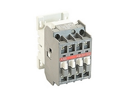 ABB  A9-30-10-36   3 pole, 25 amp, non-reversing across the line contactor with 220V AC coil and 1 NO auxiliary contact