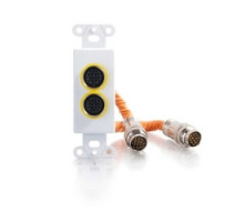 C2G  60078  CG60078                 Multi-Format Wallplate, Decorative Style, Dual 15-Pin DIN, White