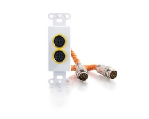 C2G  60078  CG60078                 Multi-Format Wallplate, Decorative Style, Dual 15-Pin DIN, White