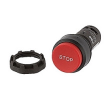 ABB  CP9-1018   Compact Pushbutton - Momentary - Extended - Red - Black plastic - 1NO+1NC - Customer defined pushbutton with special marking