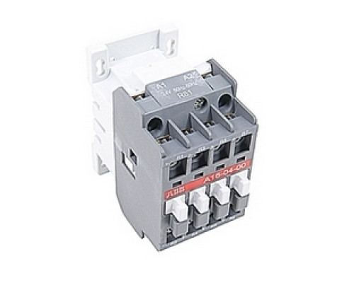 ABB  A16-04-00-81   4 pole, 30 amp, across the line block contactor with 24V AC coil and no auxiliary contacts