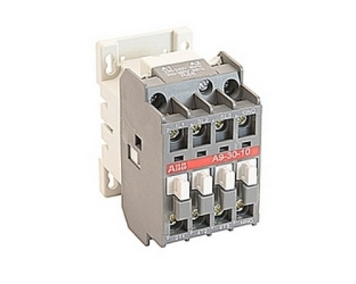 ABB  A9-30-10-88   3 pole, 25 amp, non-reversing across the line contactor with 240-260V AC coil and 1 NO auxiliary contact