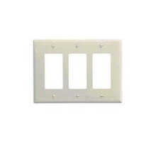 COOPER WIRING DEVICES  PJ263W   MID-SIZE WALLPLATES 3-GANG POLYCARBONATE WHITE DECORATOR