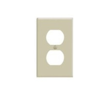 LEVITON  86003   1-gang Duplex Device Receptacle Wallplate, Standard Size, Thermoset, Device Mount, Ivory