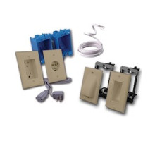 VANCO  LV1VAN1IV                 Flat Panel Bulk Cable Wall Plate with Mounting Bracket Kit, Single & Ivory