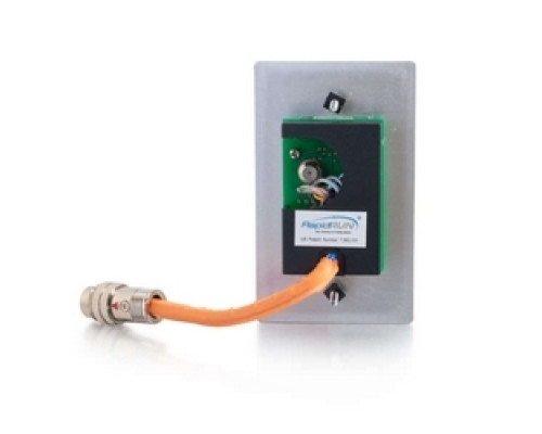 C2G  CG60035  CG60035                 Multi-Format Wallplate, 1-Gang, Integrated VGA Female/3.5 MM Stereo Female/RCA Composite Video Female/Stereo Audio Female/F-Type Female to RapidRun 15-Pin Male, Aluminum