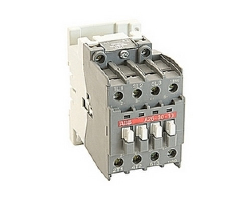 ABB  A26-30-10-51   3 pole, 45 amp, non-reversing across the line contactor with 480V AC coil and 1 NO auxiliary contact
