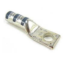 THOMAS & BETTS  54908BEPH                 Copper One-hole Lug, Long Barrel, Peep Hole, Max 35kv, Wire Size #4 AWG, #10 Bolt Size, Tin Plated, Die Code 29, Die Color Code Gray