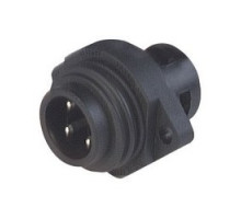 HIRSCHMANN  932322100   CA 3 GS; Panel-mounted connector with flange, 3 contacts + PE, black housing, 10A, 250 V DC