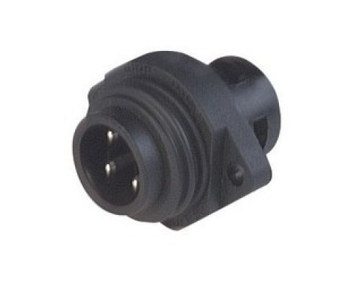 HIRSCHMANN  932322100   CA 3 GS; Panel-mounted connector with flange, 3 contacts + PE, black housing, 10A, 250 V DC