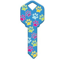 HOWARD KEYS  SC1-HK52                 Decorative Key Blank, Schlage, Printed, Paw Design