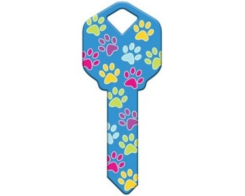 HOWARD KEYS  SC1-HK52                 Decorative Key Blank, Schlage, Printed, Paw Design