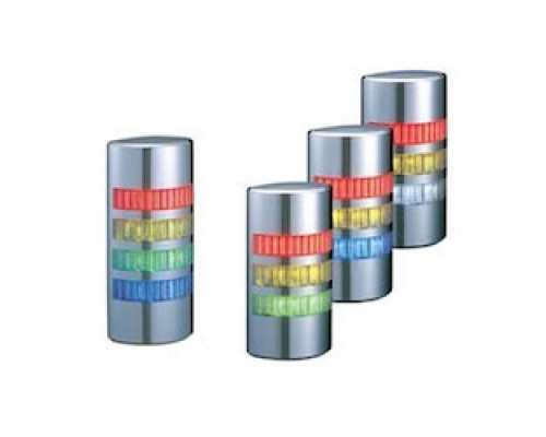 PATLITE USA CORPORATION WE-302-RYC  Continuous light, wall mount, chrome body. Red, Amber, white LED