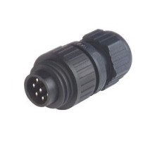 HIRSCHMANN  934126100  CA 6 LS   CA 6 LS; Straight Cable Plug, integrated strain relief, 6 contacts + PE, black housing, 10A, 250V AC/DC