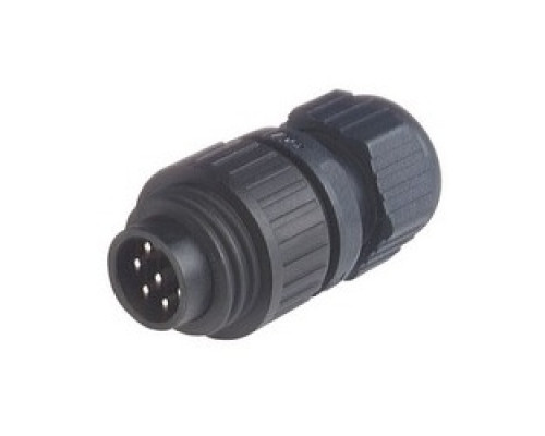 HIRSCHMANN  934126100  CA 6 LS   CA 6 LS; Straight Cable Plug, integrated strain relief, 6 contacts + PE, black housing, 10A, 250V AC/DC