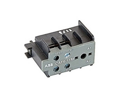 ABB  CAF6-11M   1 NO and 1 NC front mounted instantaneous auxiliary contact blocks for B6-30-10, B7-30-10, BC6-30-10, BC7-30-10, VB6, VB7, VBC6, VBC7, VB6A, VB7A, VBC6A, VBC7A across the line contactors