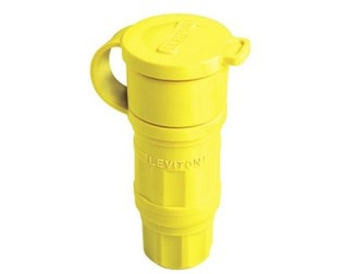 LEVITON  29W47                 30 Amp, 125 Volt, NEMA L5-30R, 2P, 3W, Locking Connector, Industrial Grade, Grounding, Wetguard - YELLOW