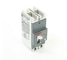 ABB  A1A025TW-2   2 pole, 25 amps rated at 240V AC and 250V DC, fixed trip point molded case circuit breaker, with a thermal magnetic trip device and 10kA at 240V AC and 5kA at 250V DC interrupt current rating