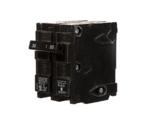 SIEMENS US2:Q250  Common Trip Type; Load Center Used On; 120/240 VAC Voltage Rating; Plug In Mounting; 10 kA Interrupting Rating; 50 amp at 40ºC Current Rating; 2 Pole s ; QP Model