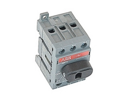 ABB  OT40F3/B50   3 pole, 40 amps rated at 600 V AC, UL 508, open non-fusible disconnect switch