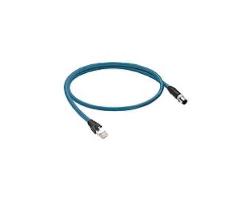 LUMBERG AUTOMATION  900004078  0985 806 103/1M   EtherNet/IP Cord Sets, High-Flex, Double-Ended, M12, Male To RJ45 Male, 4-pin, D-Coded, 24 AWG, Teal TPE Jacket, Stranded/Unshielded Cable With 2 Twisted Bonded Pairs, 1M