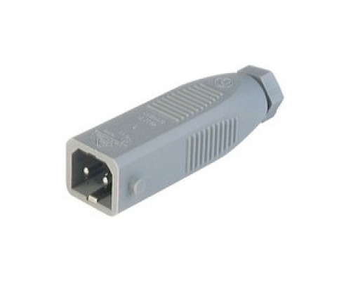 HIRSCHMANN  932038106   STAS 200 grey; Cable Plug with strain relief and coding fin, 2 contacts + PE, male, PG7