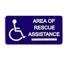 TEKTONE SOUND & SIGNAL  SI002                 Area of Rescue Assistance Sign, 12