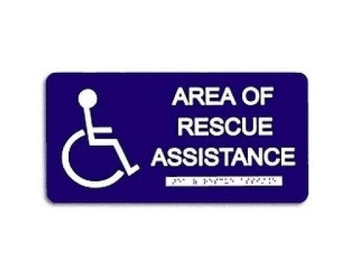 TEKTONE SOUND & SIGNAL  SI002                 Area of Rescue Assistance Sign, 12
