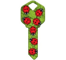 HOWARD KEYS  SC1-HK51                 Decorative Key Blank, Schlage, Ladybugs Design