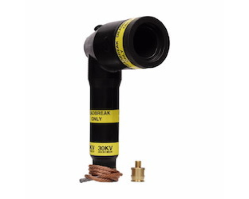 COOPER POWER SYSTEMS  DCEA635M27                 Eaton Cooper Power series MOVE DirectConnect elbow arrester, 35 kV, 600A deadbreak, MCOV: 22 kV, Duty cycle: 27 kV, 50-60 Hz, #4 AWG copper lead, Ground lead: 36 inch