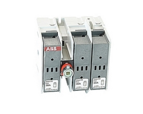ABB  OS30FAJS30   3 pole, 30 amps rated at 600 V AC, UL 98, side operated open fusible disconnect switch for use with J fuse type