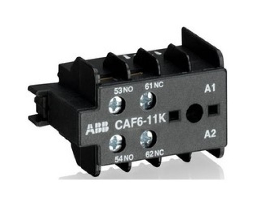 ABB  CAF6-11K   Auxiliary Contact, 600 Volt AC/DC, 22 to 10 AWG Stranded, 7 Lb-Inch, 45.7 MM Length x 26.5 MM Width x 29 MM Height, IP20, For K6/KC6 Mini Contactor