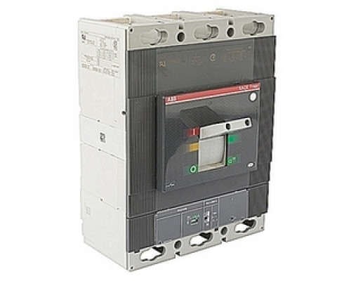 ABB  T6L800E5W   3 pole, 800 amps rated at 600V AC, Tmax molded case circuit breaker with electronic instantaneous only trip device and 100kA at 480 V AC interrupt current rating