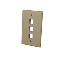 VANCO  820003                 Multi-Media keystone Wall Plates, 3 Ports & Ivory