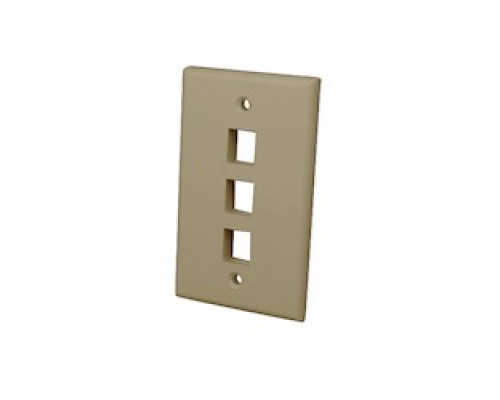 VANCO  820003                 Multi-Media keystone Wall Plates, 3 Ports & Ivory