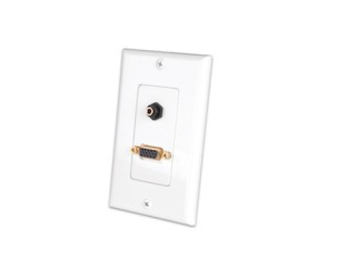 VANCO  281212                 S-VGA and 3.5mm Stereo Jack Decor Wall Plate, White