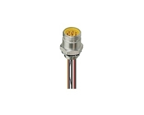 LUMBERG AUTOMATION  500000737  500000737   Mini Receptacle connector, 1 inch B body, male 7-pole for front mounting, assembled stranded wire, potted with epoxy, chassis side thread 1/2 inch NPT, screw connection, US Color Code.