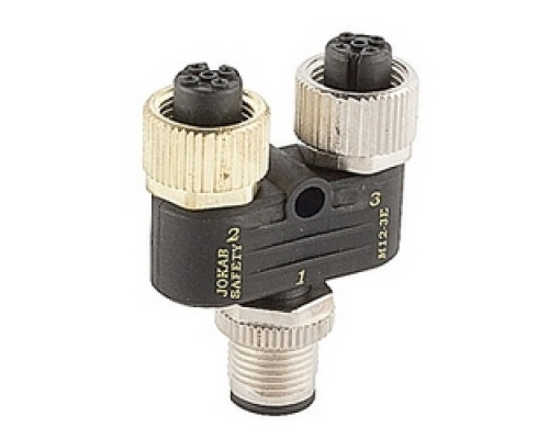 ABB  2TLA020055R0200   5 pole M12 female quick disconnect connector for connection of the first and second circuit, and a 5 pole M12 male quick disconnect for connection to IQs on the Pluto controller