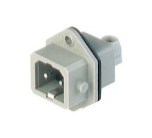 HIRSCHMANN  930622106   STASEI 2 grey; Panel-mounted connector, with added gasket, male, 2 contacts + PE