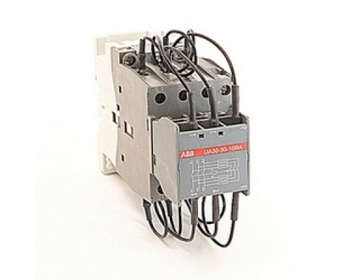ABB  UA30-30-10-RA84   3 pole, 35 amp, general purpose rated, UA 30 capacitive switching contactor with a 110-120V AC rated coil and 1 NO auxiliary contact