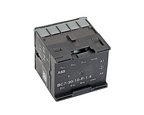 ABB  BC7-30-10-P1.4   3 pole, plus 1 NO auxiliary contact, 16 amp, miniature contactor with 24V DC coil and soldering pin termination
