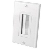 VANCO  120817X                 Cable Wall Plate, 1-Gang, White, Includes Trim Plate, Mounting Screw