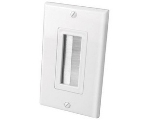 VANCO  120817X                 Cable Wall Plate, 1-Gang, White, Includes Trim Plate, Mounting Screw
