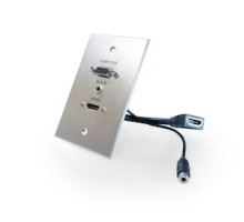 COMPREHENSIVE CONNECTIVITY WPPT-HVA1-AC         HDMI, VGA, 3.5mm Audio, single-gang wall plate pass through with pigtails, Aluminum