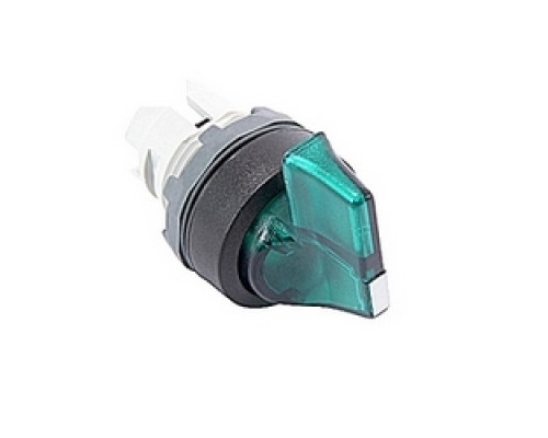 ABB  M3SS4-11G   Modular 3 position selector switch with green illuminated actuator and 22mm mounting, actuator position is maintained at A, B and C