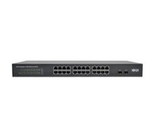 TRIPP LITE  NG24   24-Port 10/100/1000 Mbps 1U Rack-Mount/Desktop Gigabit Ethernet Unmanaged Switch, 2 Gigabit SFP Ports, Metal Housing